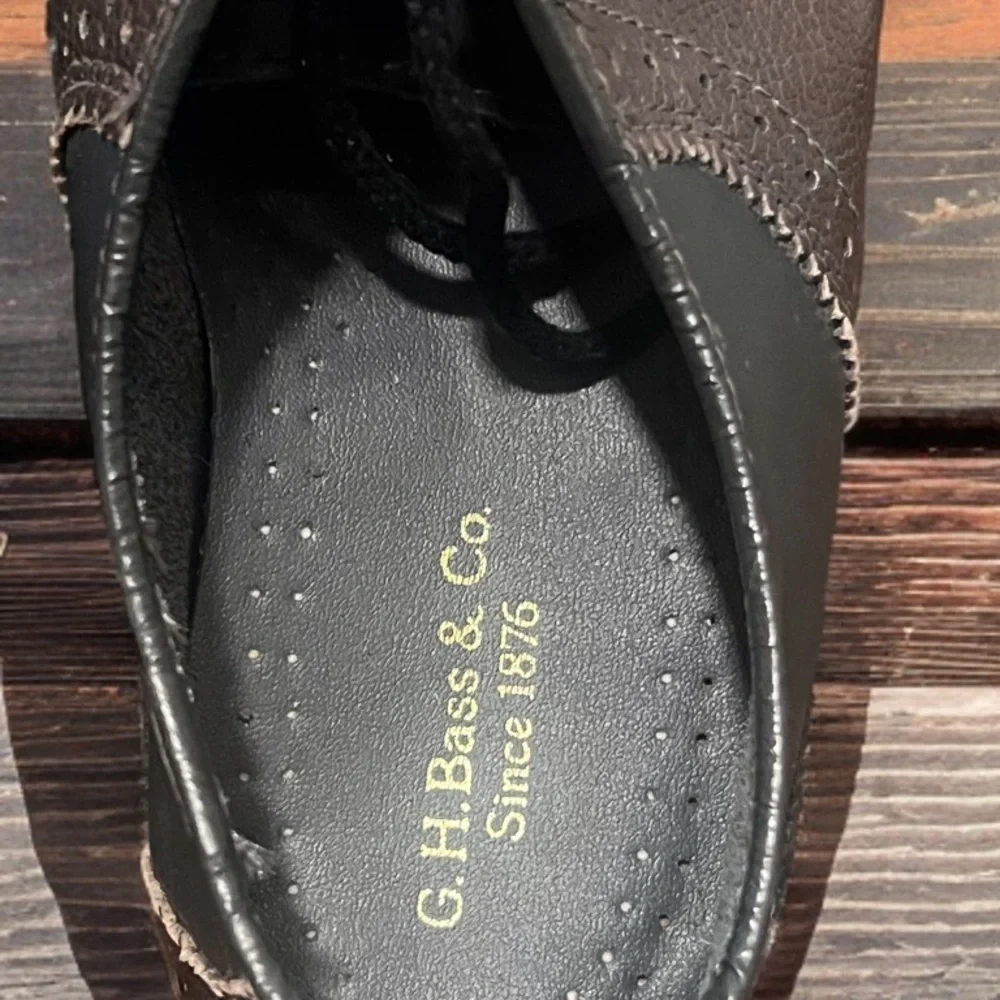 G.H. Bass Men's Saddle Oxford Dress Shoes Black/ Brown Size 11